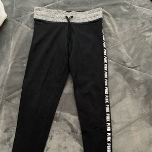 Pink leggings w/ adjustable waist tie